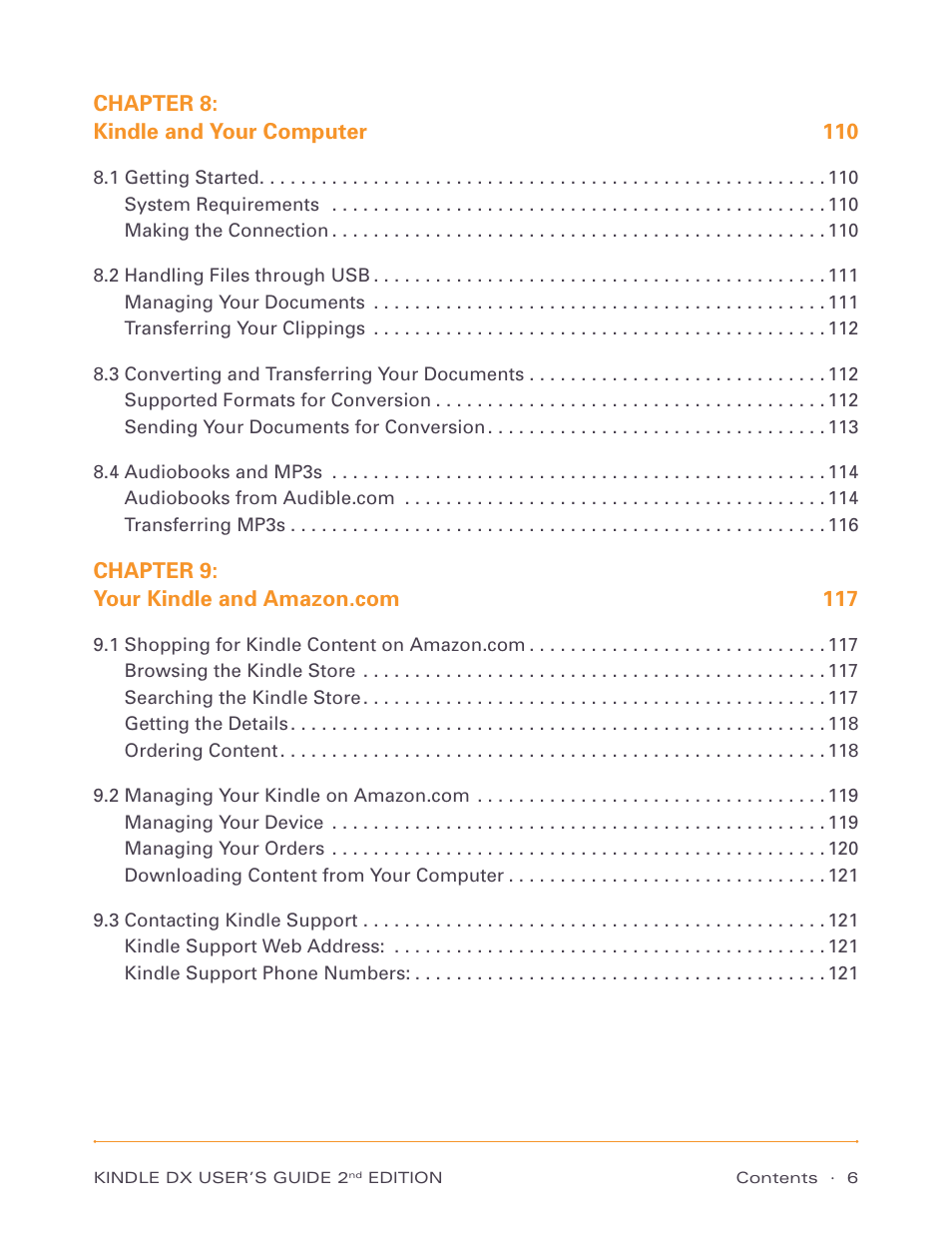 Amazon Technologies Kindle DX D00611 User Manual | Page 6 / 147