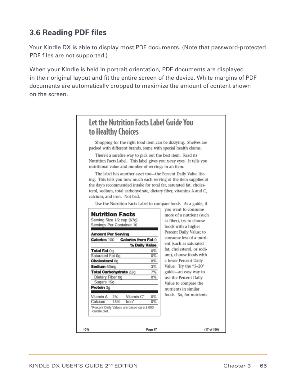 6 reading pdf files | Amazon Technologies Kindle DX D00611 User Manual | Page 65 / 147