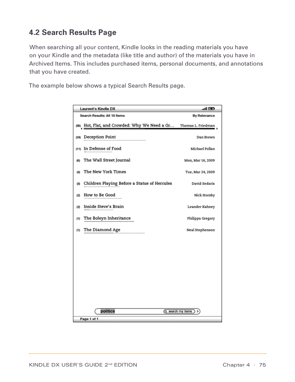 2 search results page | Amazon Technologies Kindle DX D00611 User Manual | Page 75 / 147