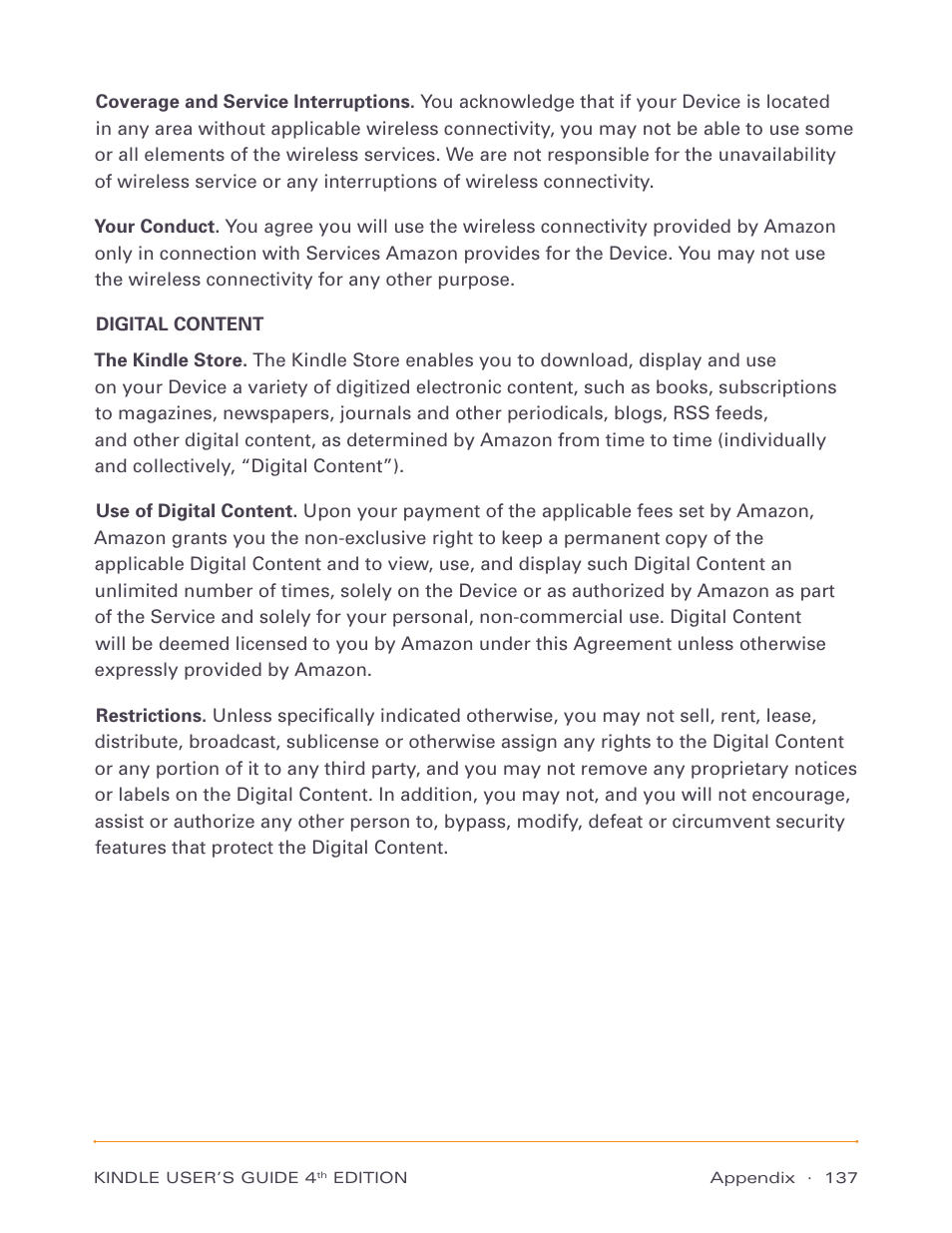 Digital content | Amazon Technologies Kindle D00511 User Manual | Page 137 / 145