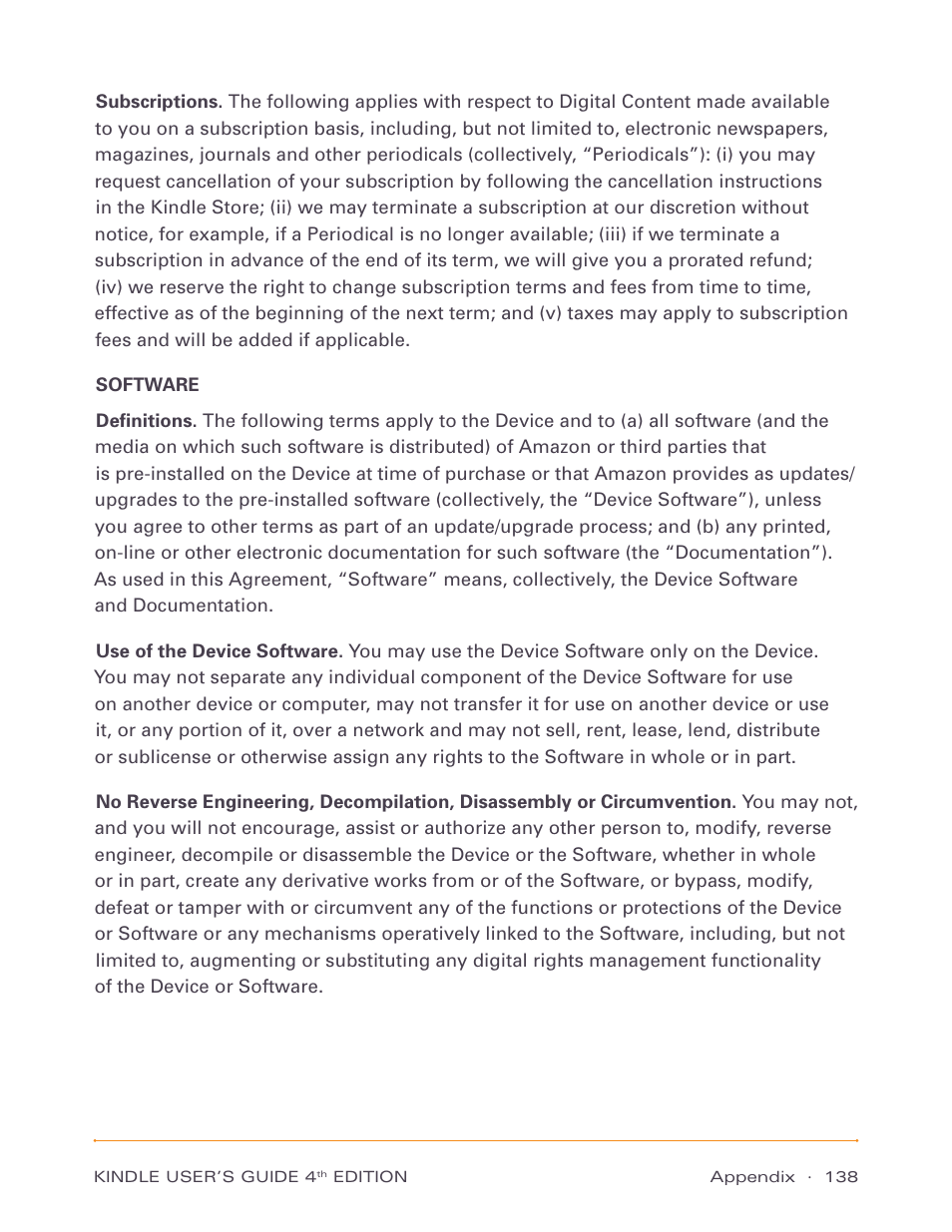 Software | Amazon Technologies Kindle D00511 User Manual | Page 138 / 145