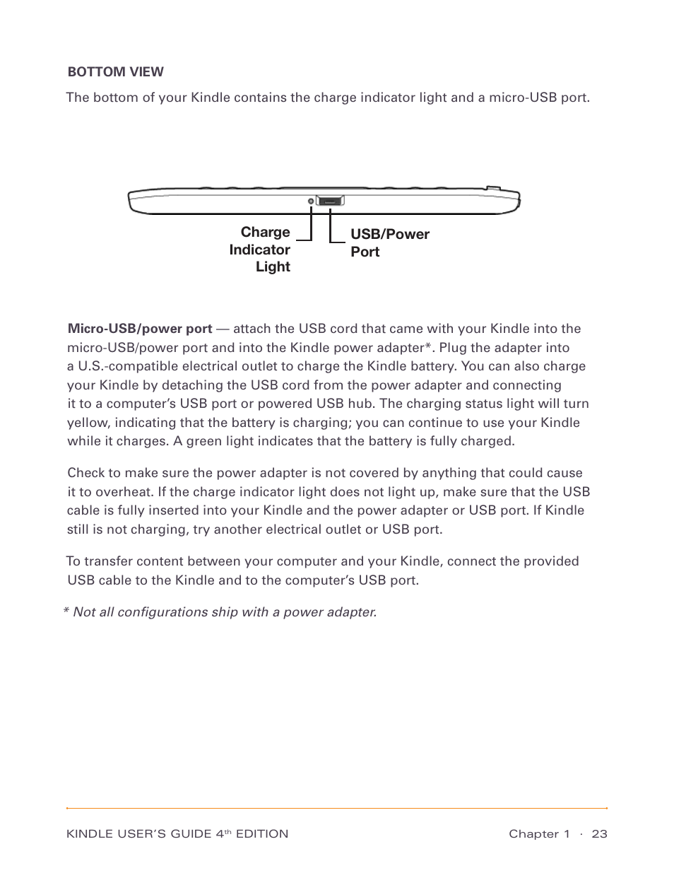 Bottom view | Amazon Technologies Kindle D00511 User Manual | Page 23 / 145