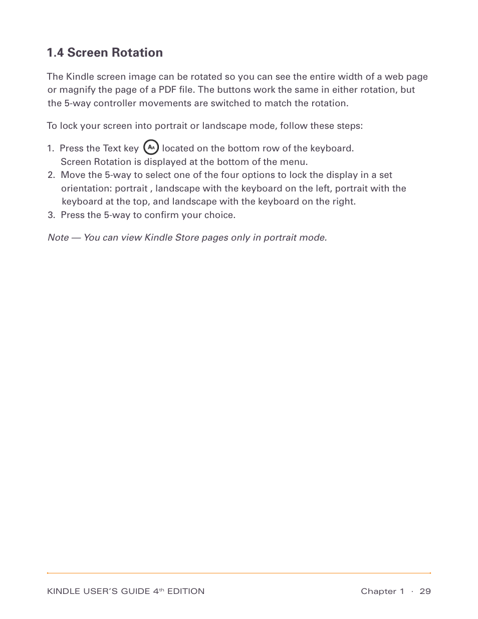 4 screen rotation | Amazon Technologies Kindle D00511 User Manual | Page 29 / 145