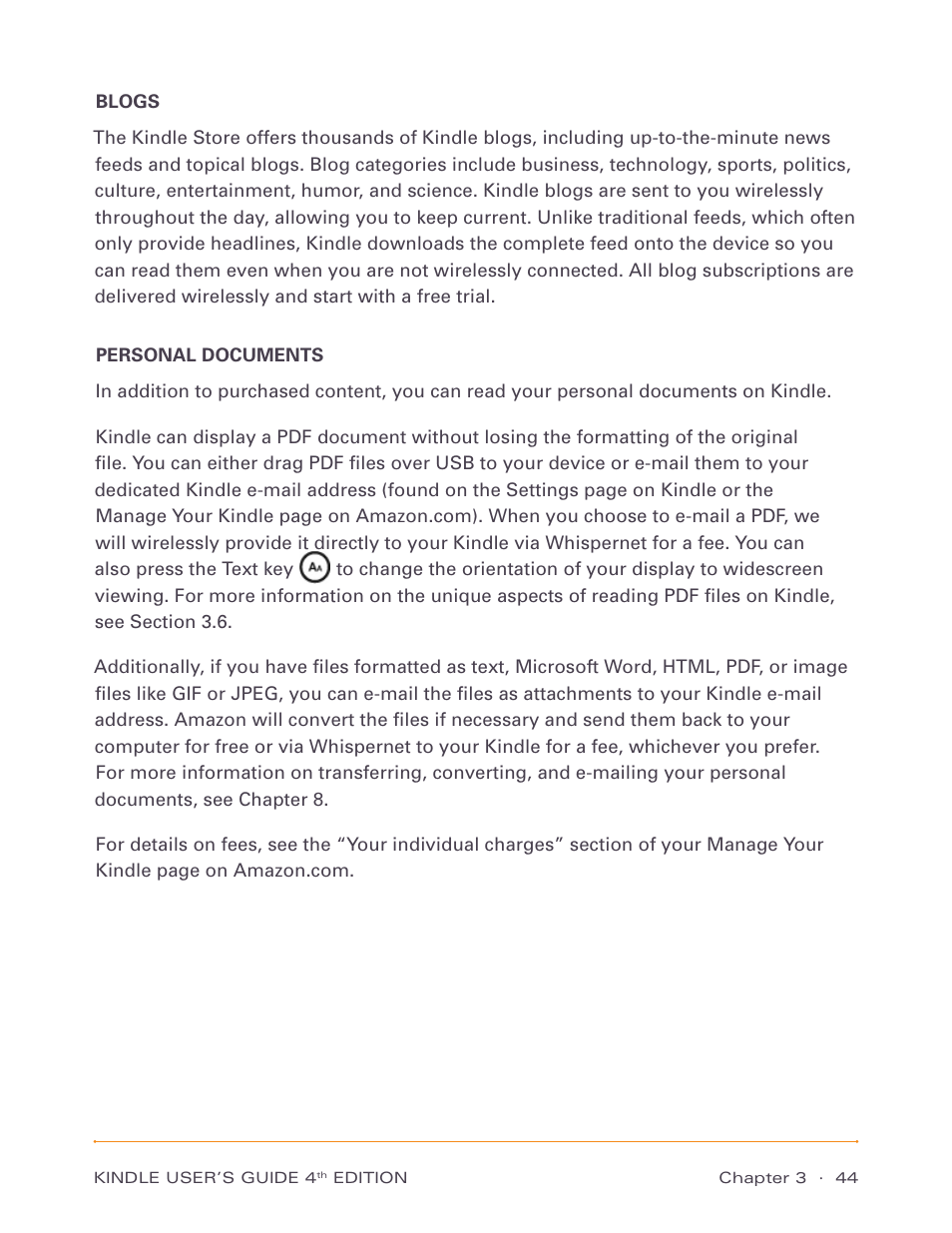 Blogs, Personal documents, Blogs personal documents | Amazon Technologies Kindle D00511 User Manual | Page 44 / 145