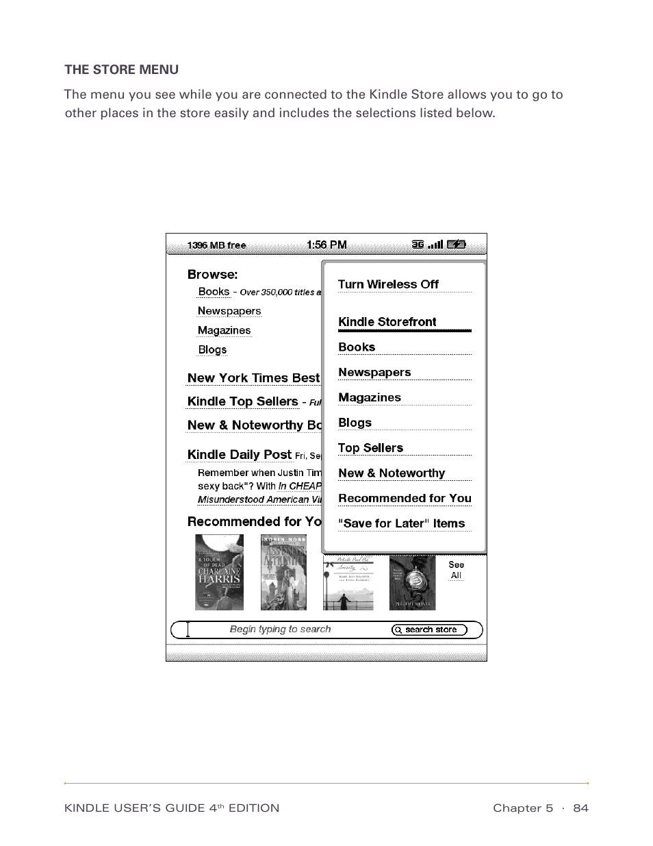 The store menu | Amazon Technologies Kindle D00511 User Manual | Page 84 / 145