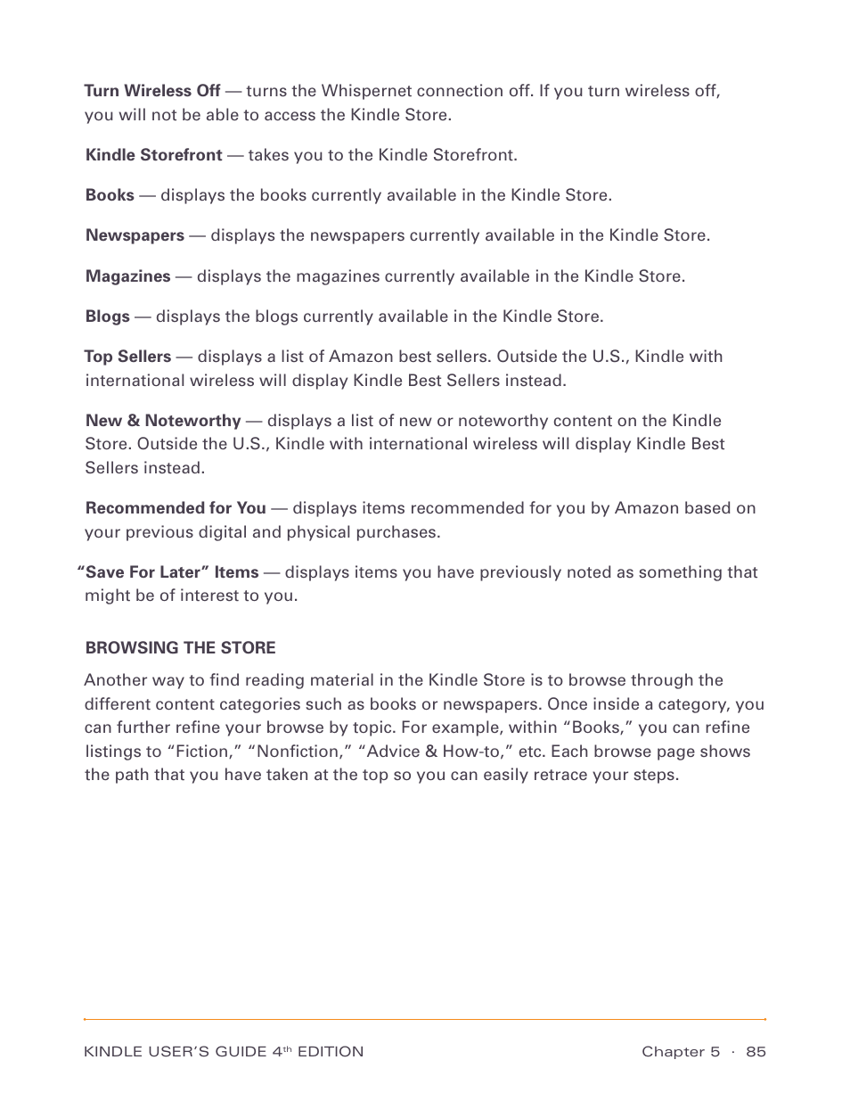 Browsing the store | Amazon Technologies Kindle D00511 User Manual | Page 85 / 145