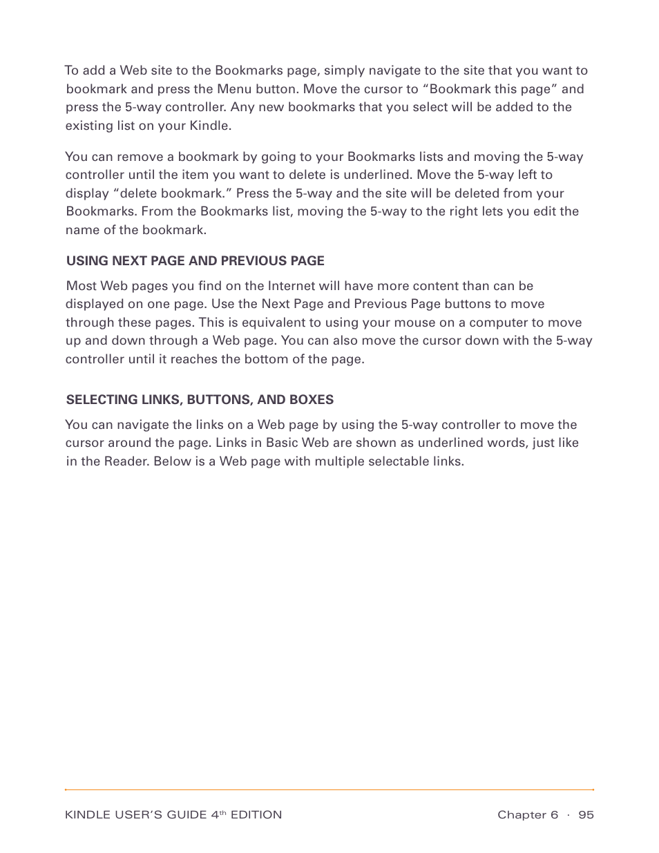 Selecting links, buttons, and boxes | Amazon Technologies Kindle D00511 User Manual | Page 95 / 145