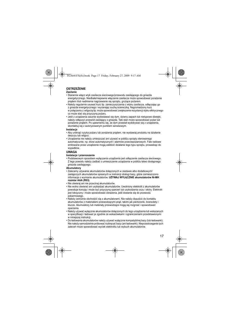 Panasonic KXTGA641FX User Manual | Page 17 / 36