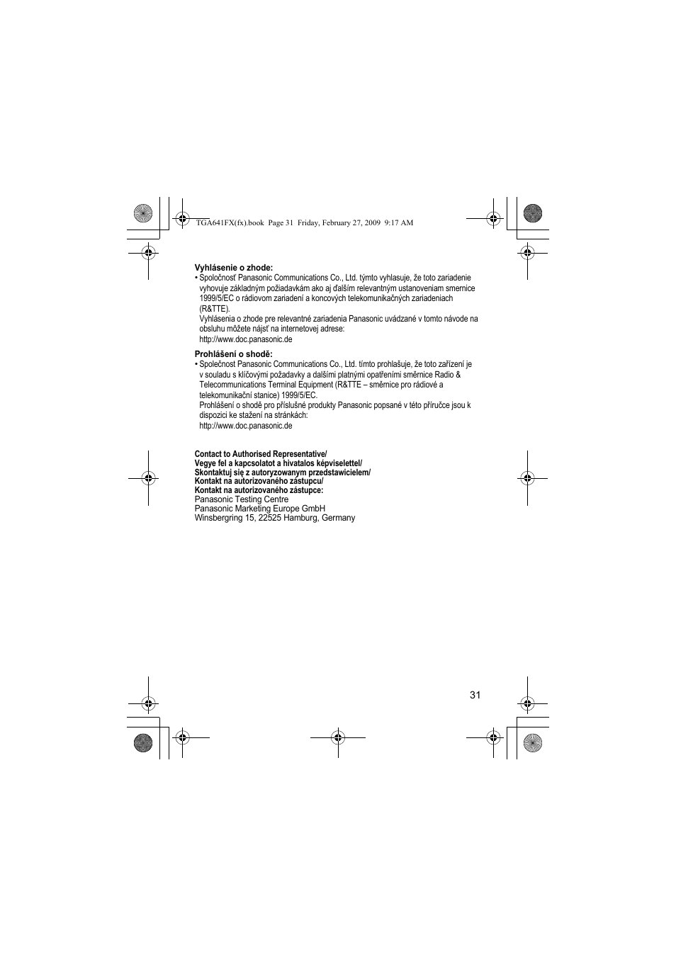 Panasonic KXTGA641FX User Manual | Page 31 / 36