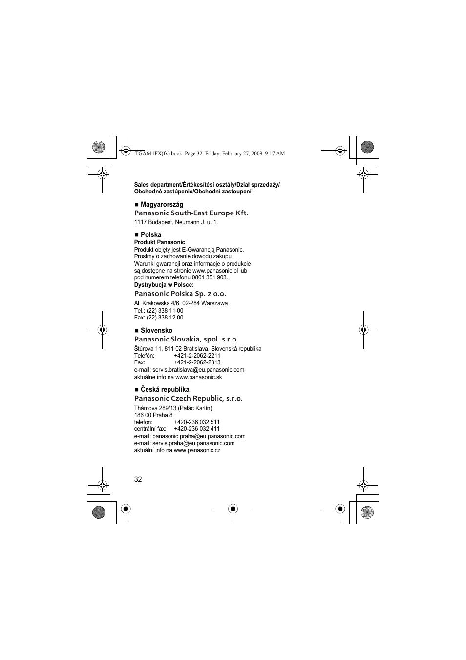 Panasonic KXTGA641FX User Manual | Page 32 / 36