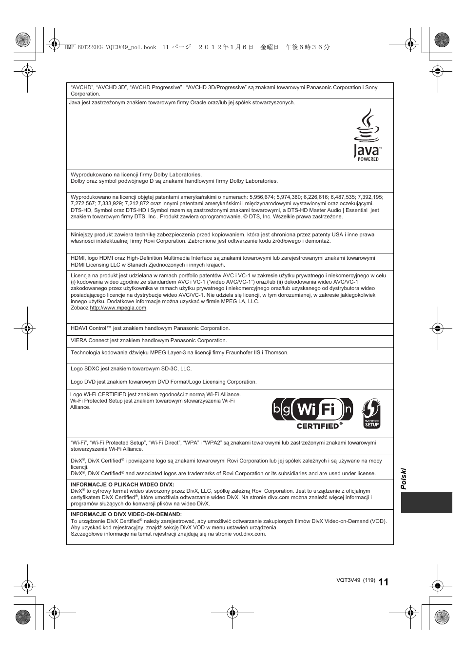 Panasonic DMPBDT221EG User Manual | Page 119 / 136
