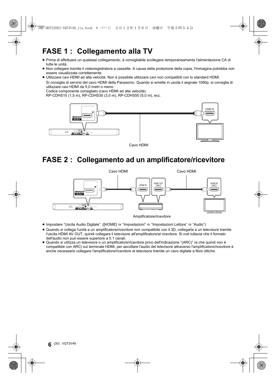 Fase 1 : collegamento alla tv | Panasonic DMPBDT221EG User Manual | Page 30 / 136