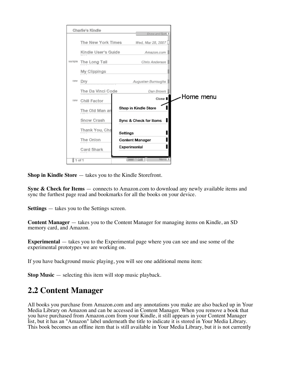 2 content manager | Amazon Technologies Kindle D00111 User Manual | Page 27 / 89