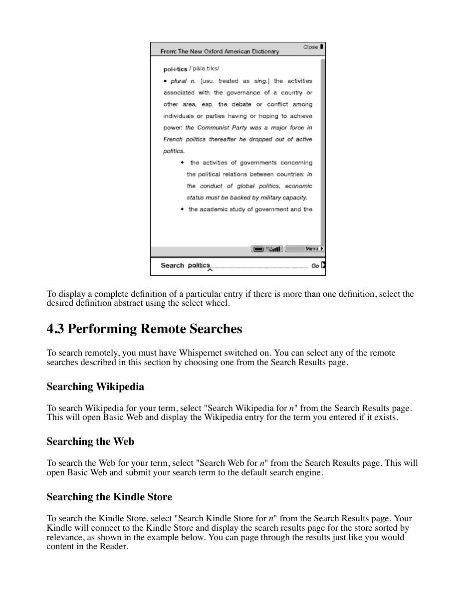3 performing remote searches | Amazon Technologies Kindle D00111 User Manual | Page 51 / 89