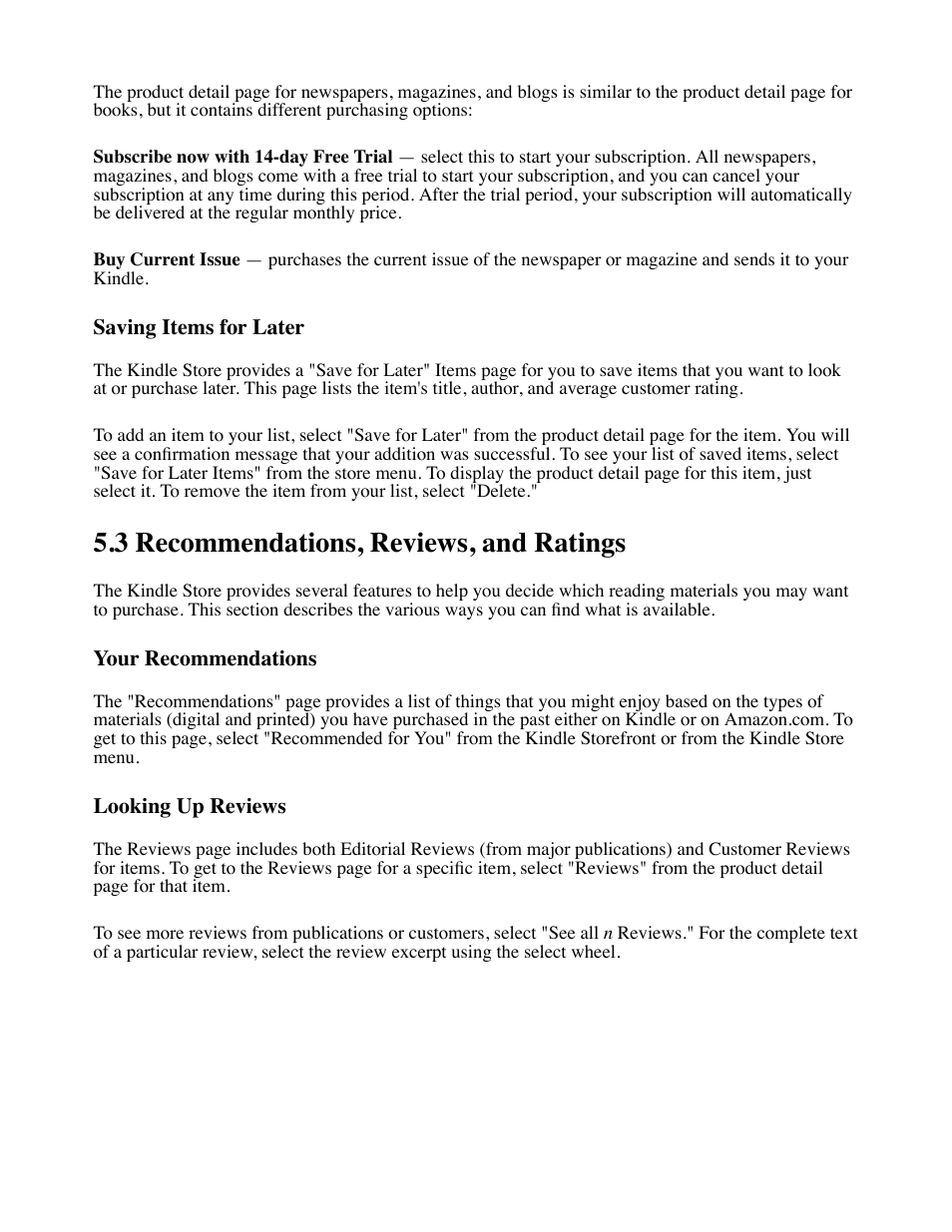 3 recommendations, reviews, and ratings | Amazon Technologies Kindle D00111 User Manual | Page 59 / 89