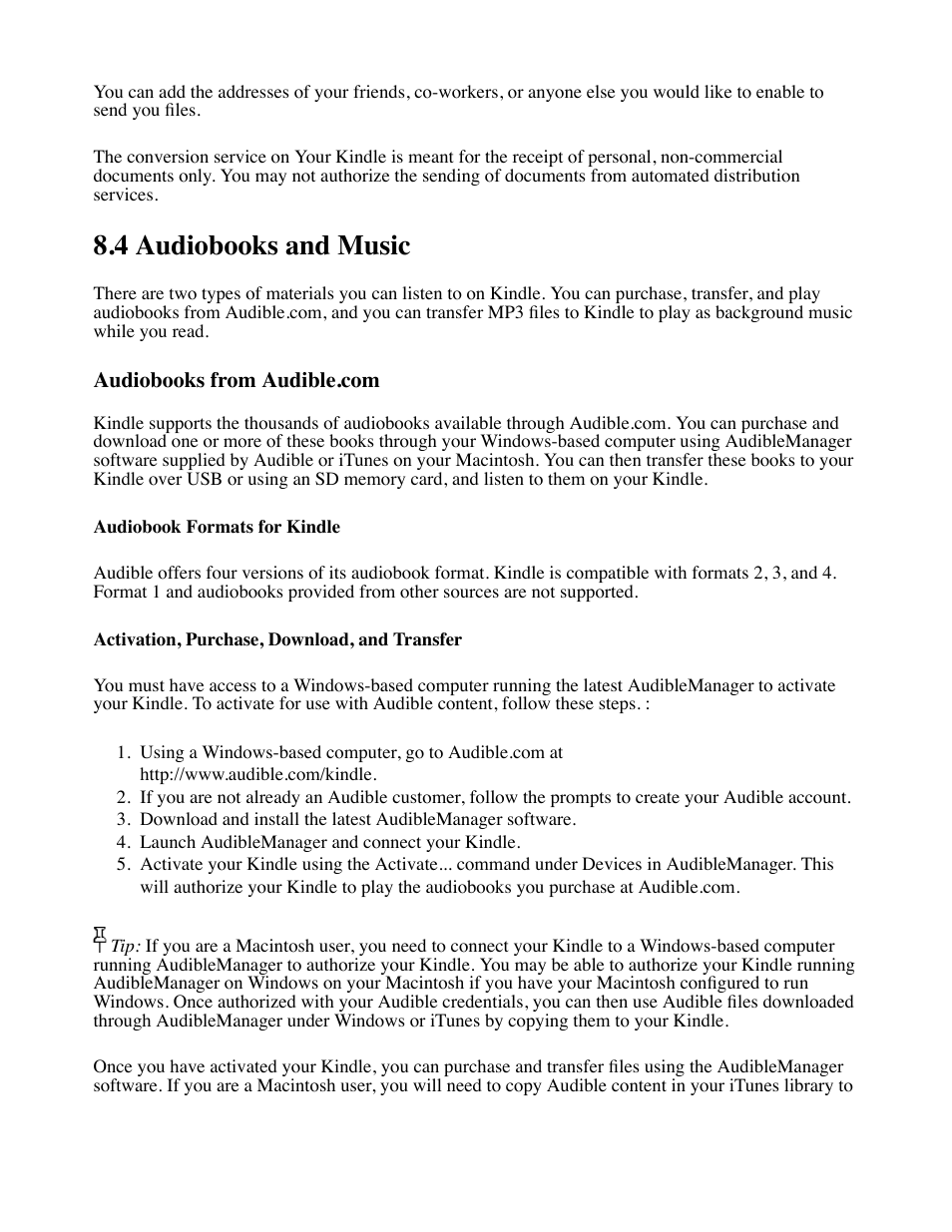 4 audiobooks and music | Amazon Technologies Kindle D00111 User Manual | Page 77 / 89