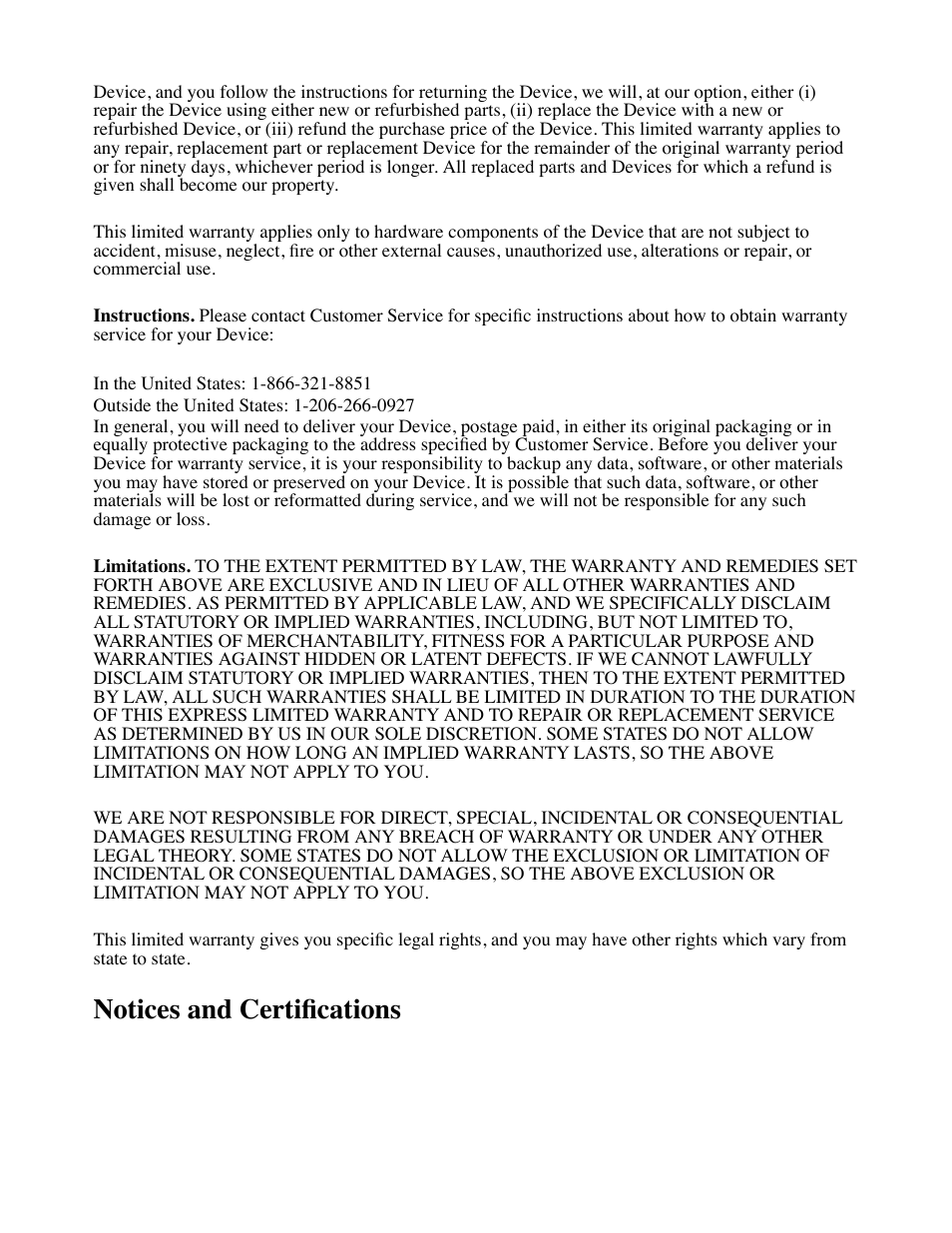 Notices and certifications | Amazon Technologies Kindle D00111 User Manual | Page 85 / 89