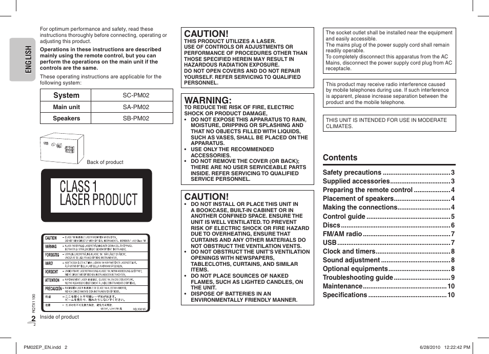 Panasonic SCPM02EP User Manual | Page 2 / 48
