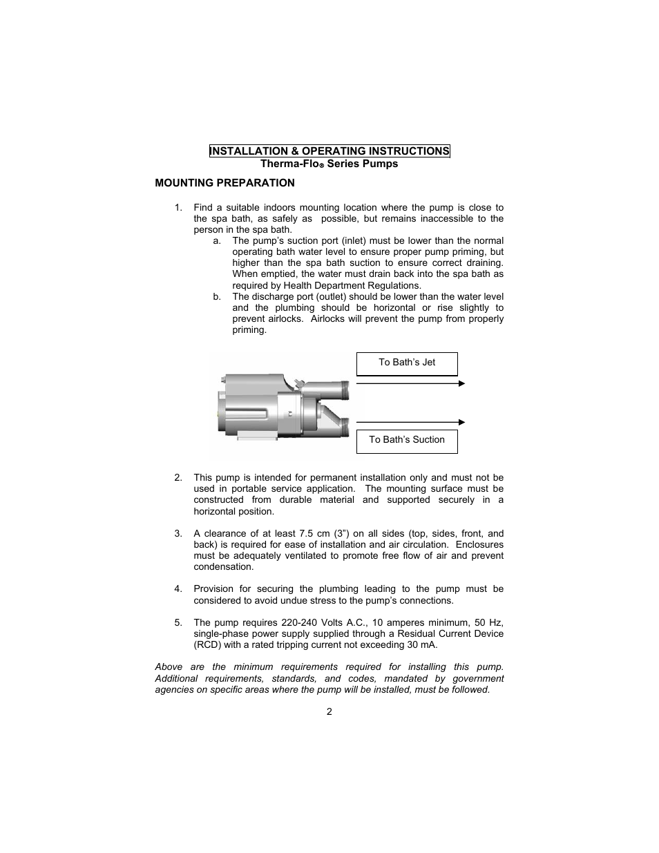 Aqua Flo Therma-Flo EHT User Manual | Page 2 / 6