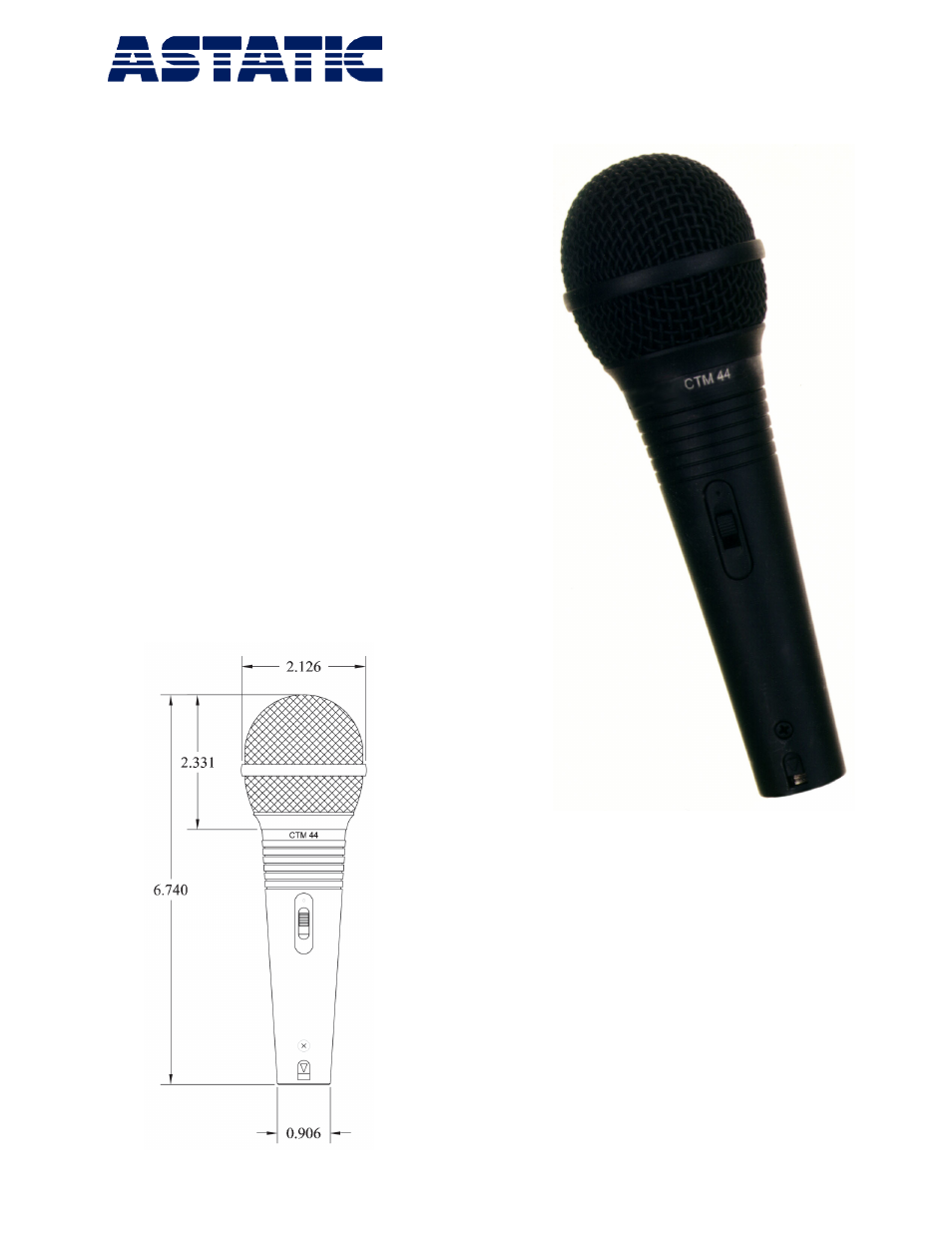 Astatic CTM 44 User Manual | 2 pages