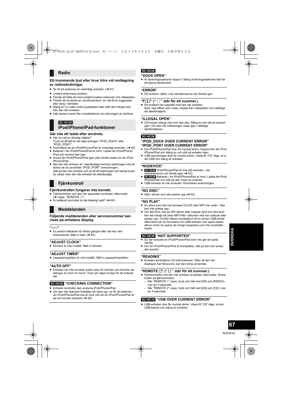 Radio | Panasonic SCHC28EC User Manual | Page 67 / 100