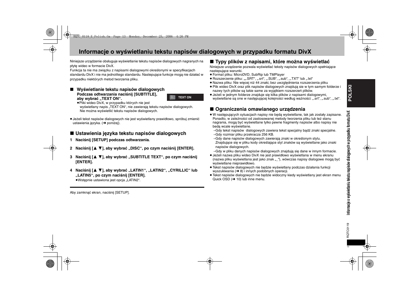 Panasonic DVDS33 User Manual | Page 13 / 72