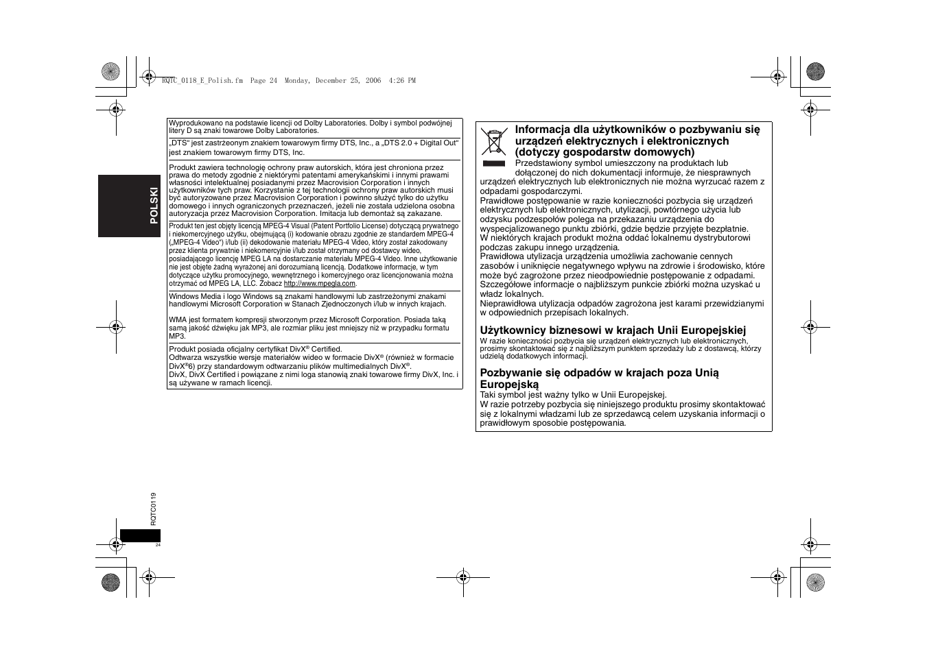 Użytkownicy biznesowi w krajach unii europejskiej | Panasonic DVDS33 User Manual | Page 24 / 72