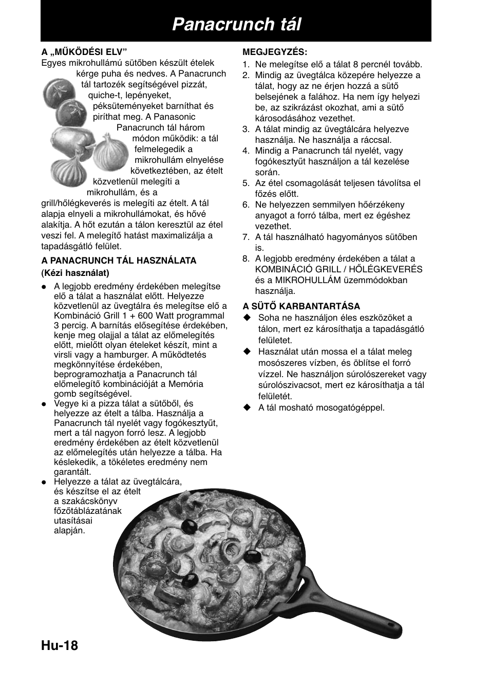 Panacrunch tál, Hu-18 | Panasonic NNCD567MEPG User Manual | Page 20 / 28