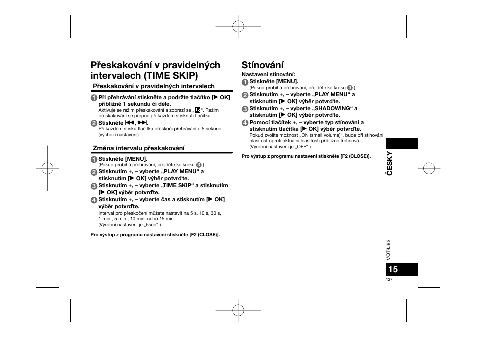 Stínování | Panasonic RRXS420E User Manual | Page 127 / 226