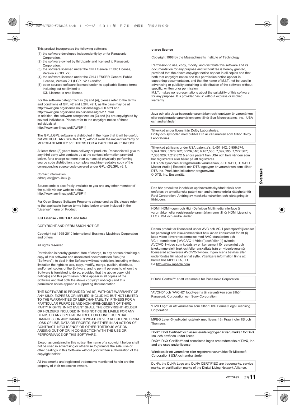 Panasonic DMPBD75EG User Manual | Page 61 / 112