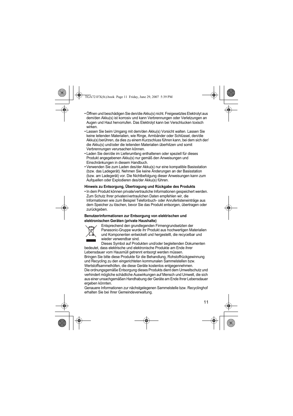 Panasonic KXTGA721FX User Manual | Page 11 / 40