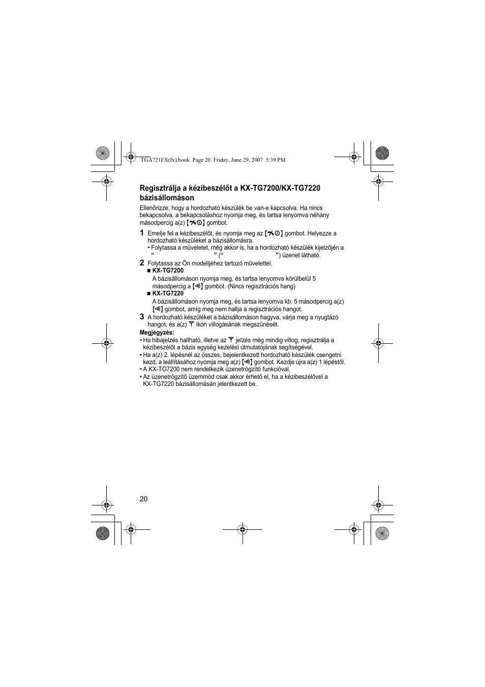 Panasonic KXTGA721FX User Manual | Page 20 / 40