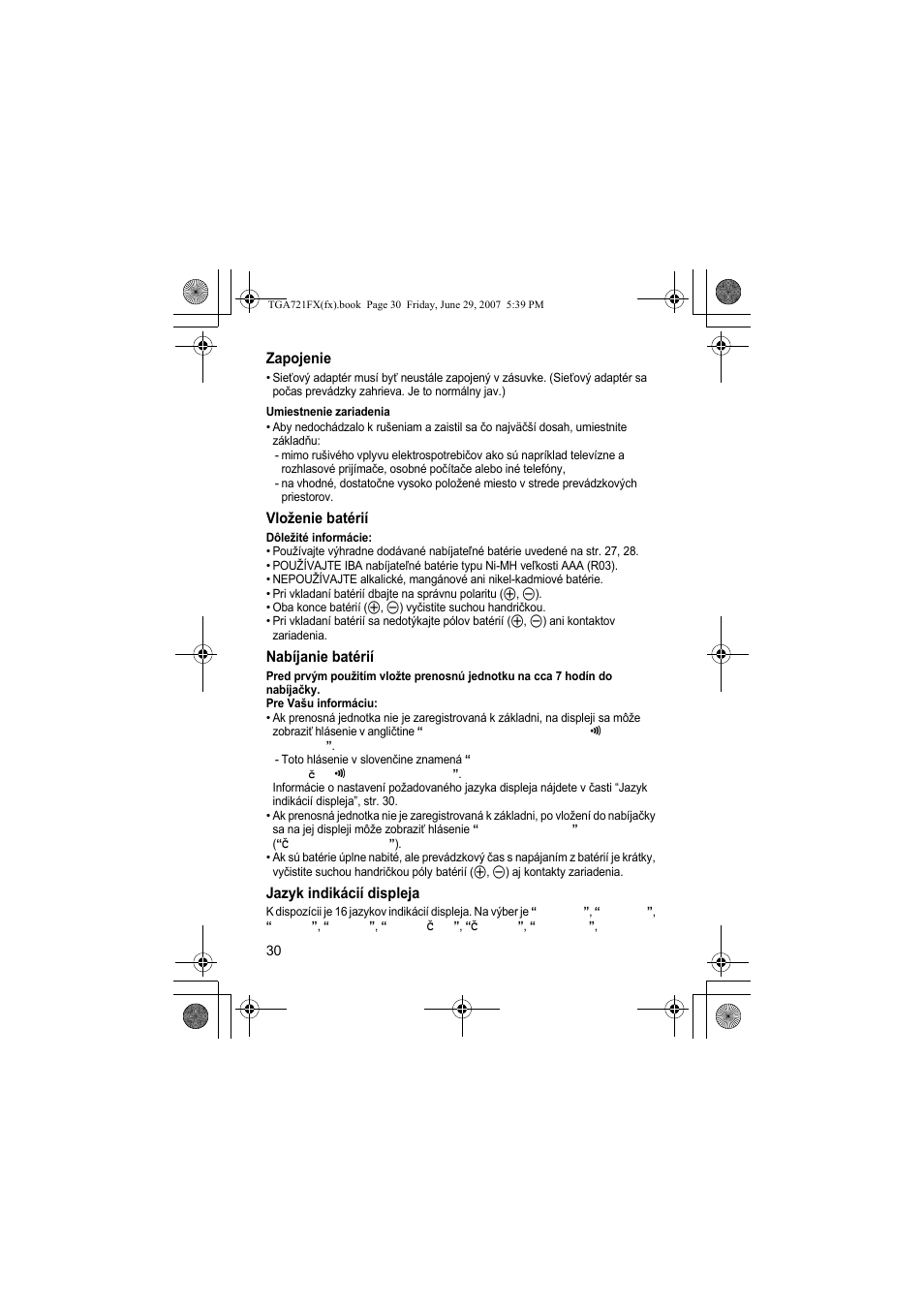 Panasonic KXTGA721FX User Manual | Page 30 / 40