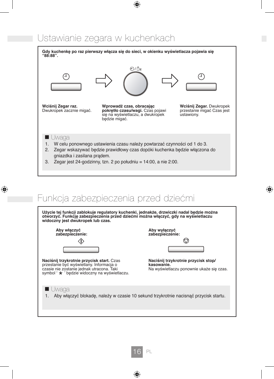 Uwaga | Panasonic NNGD462M User Manual | Page 18 / 34