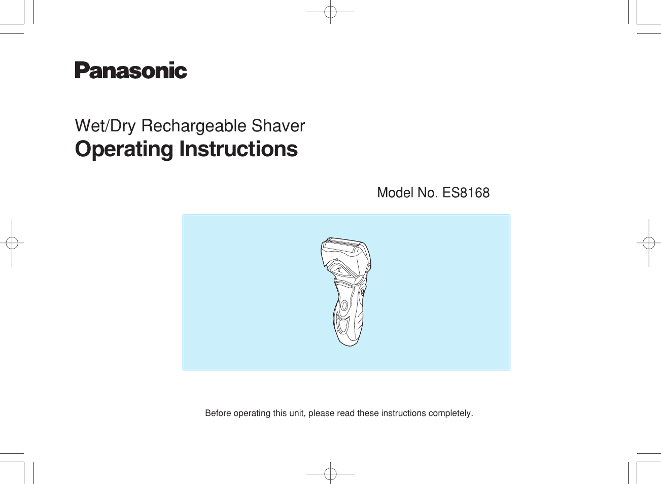 Panasonic ES8168 User Manual | 112 pages