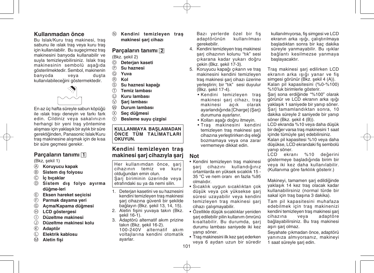 Panasonic ES8168 User Manual | Page 101 / 112