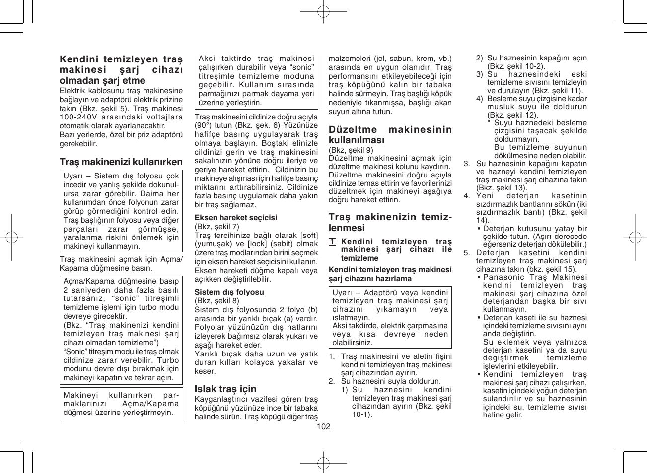 Panasonic ES8168 User Manual | Page 102 / 112