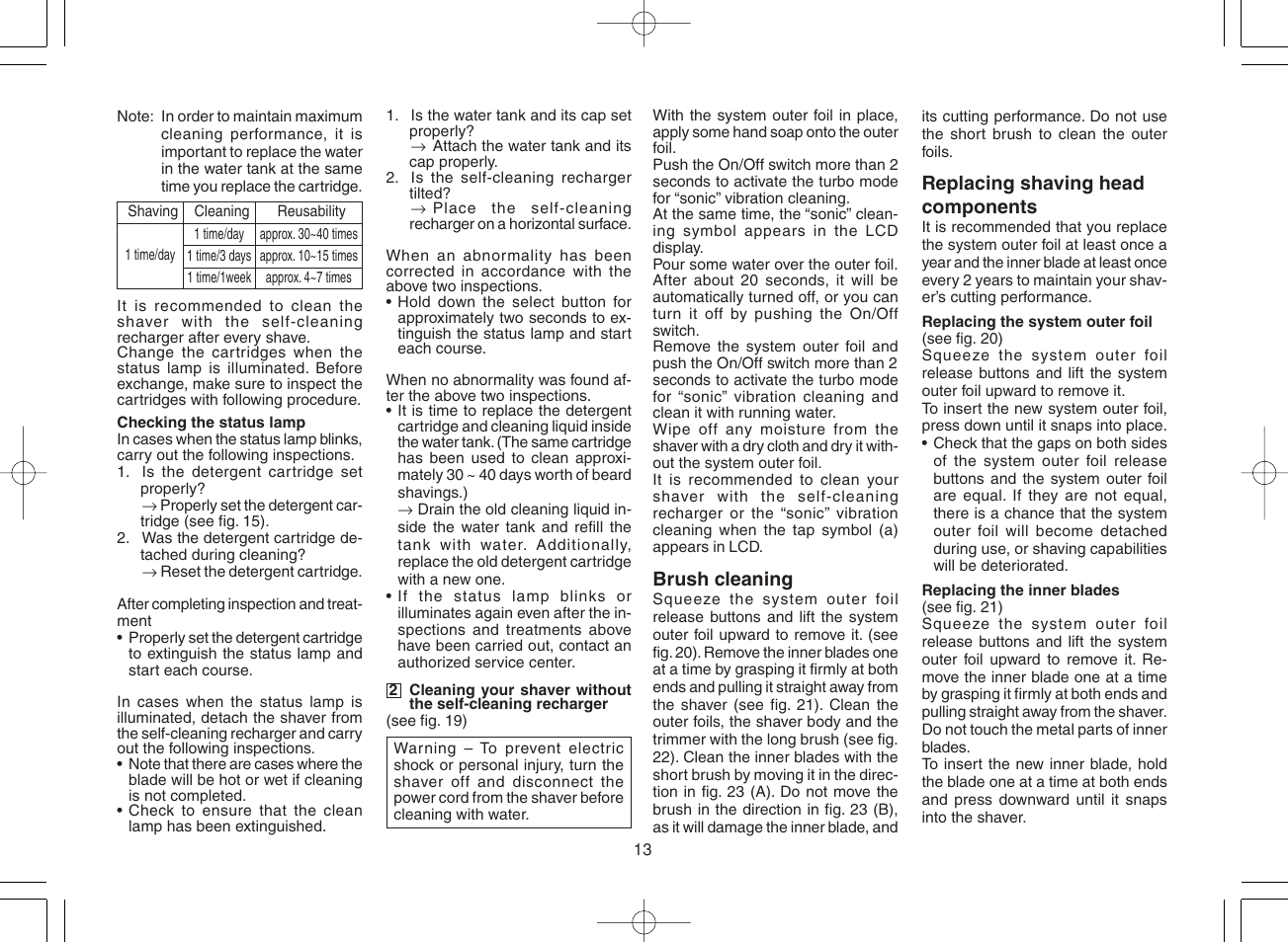 Panasonic ES8168 User Manual | Page 13 / 112