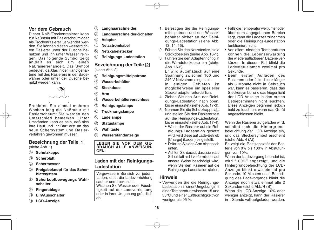 Panasonic ES8168 User Manual | Page 16 / 112