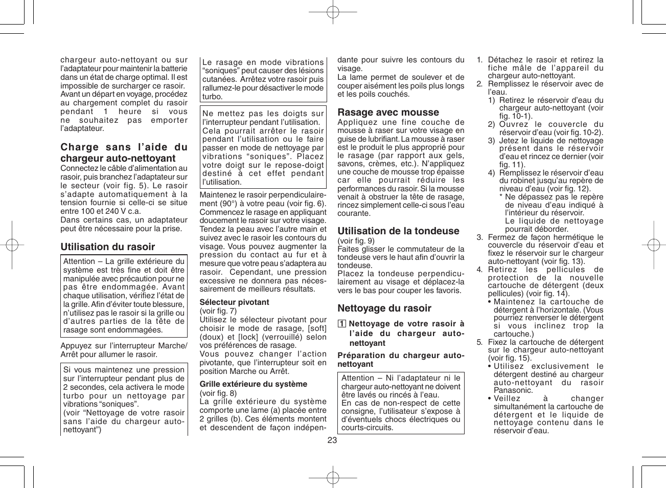 Panasonic ES8168 User Manual | Page 23 / 112