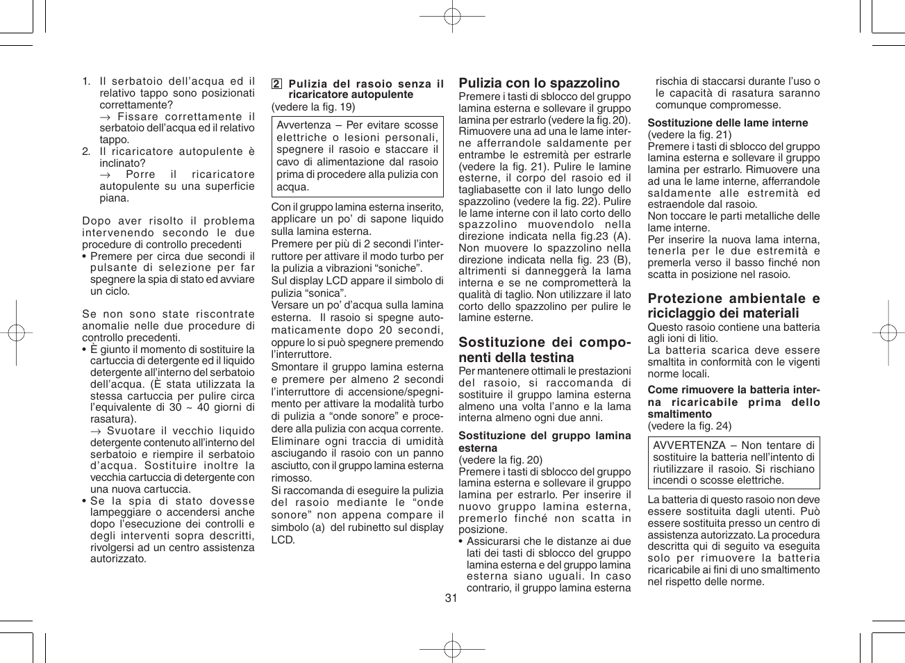 Panasonic ES8168 User Manual | Page 31 / 112