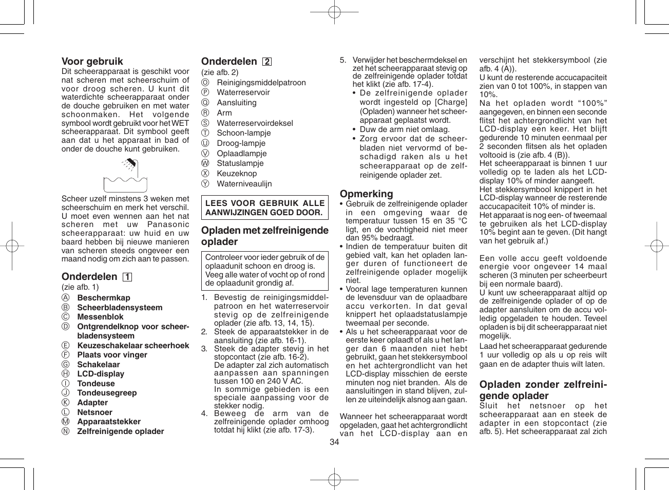 Panasonic ES8168 User Manual | Page 34 / 112