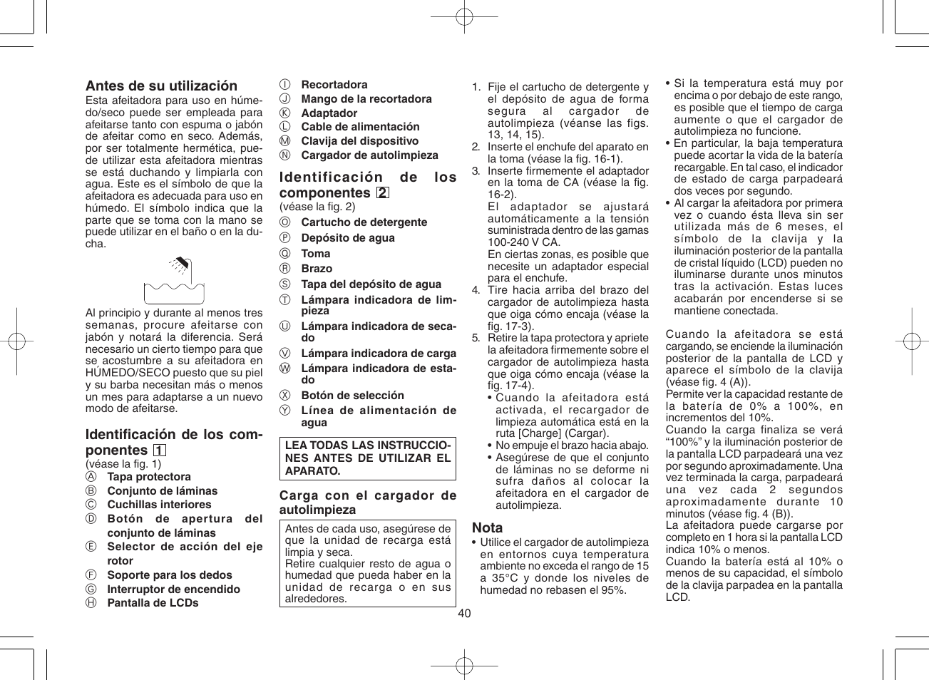 Panasonic ES8168 User Manual | Page 40 / 112