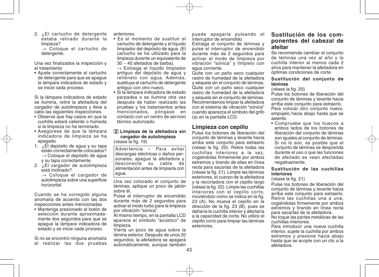 Panasonic ES8168 User Manual | Page 43 / 112