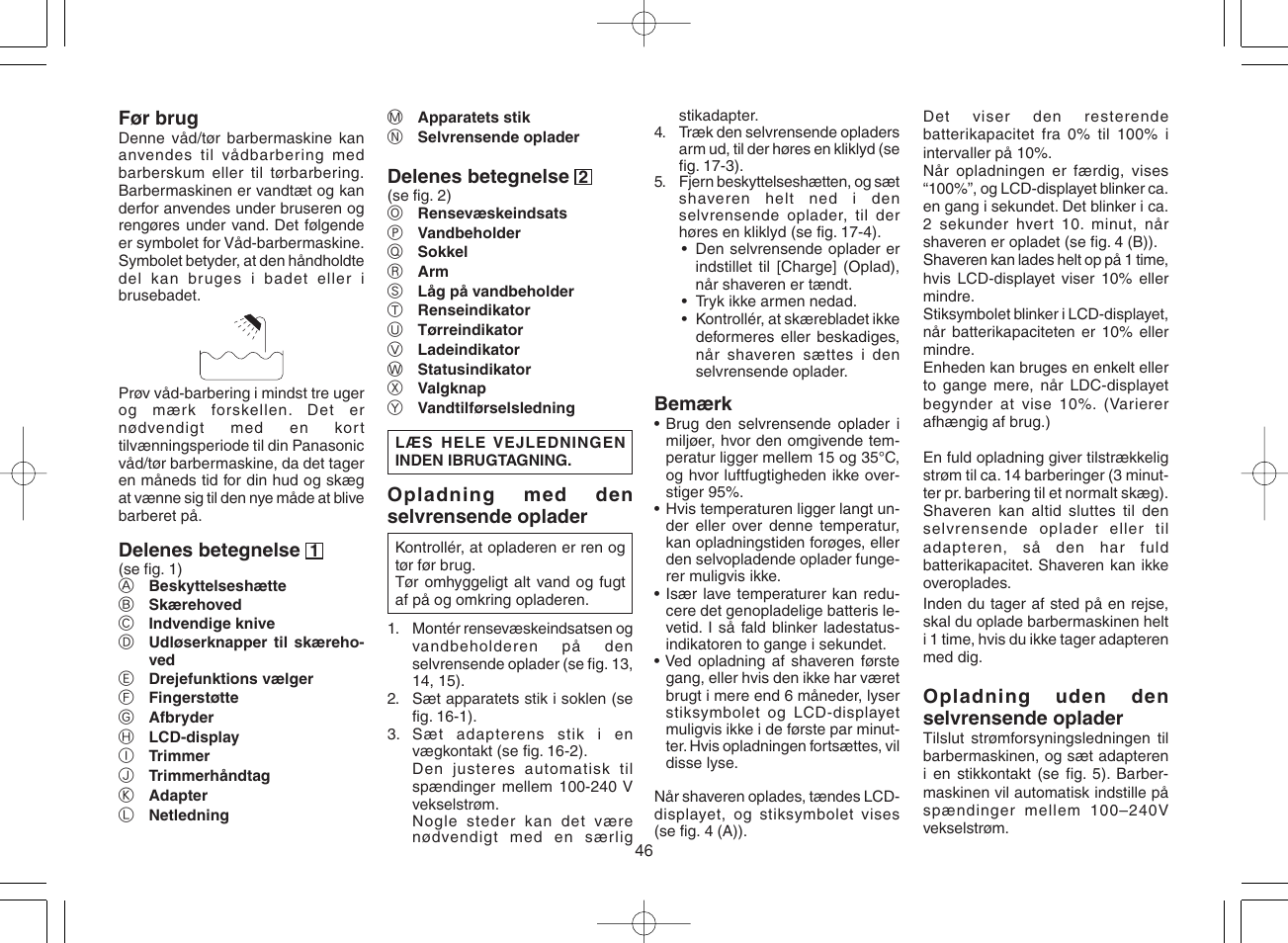 Panasonic ES8168 User Manual | Page 46 / 112