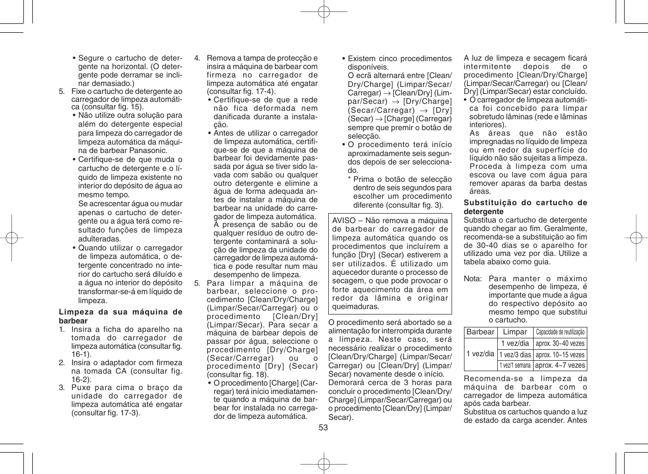 Panasonic ES8168 User Manual | Page 53 / 112