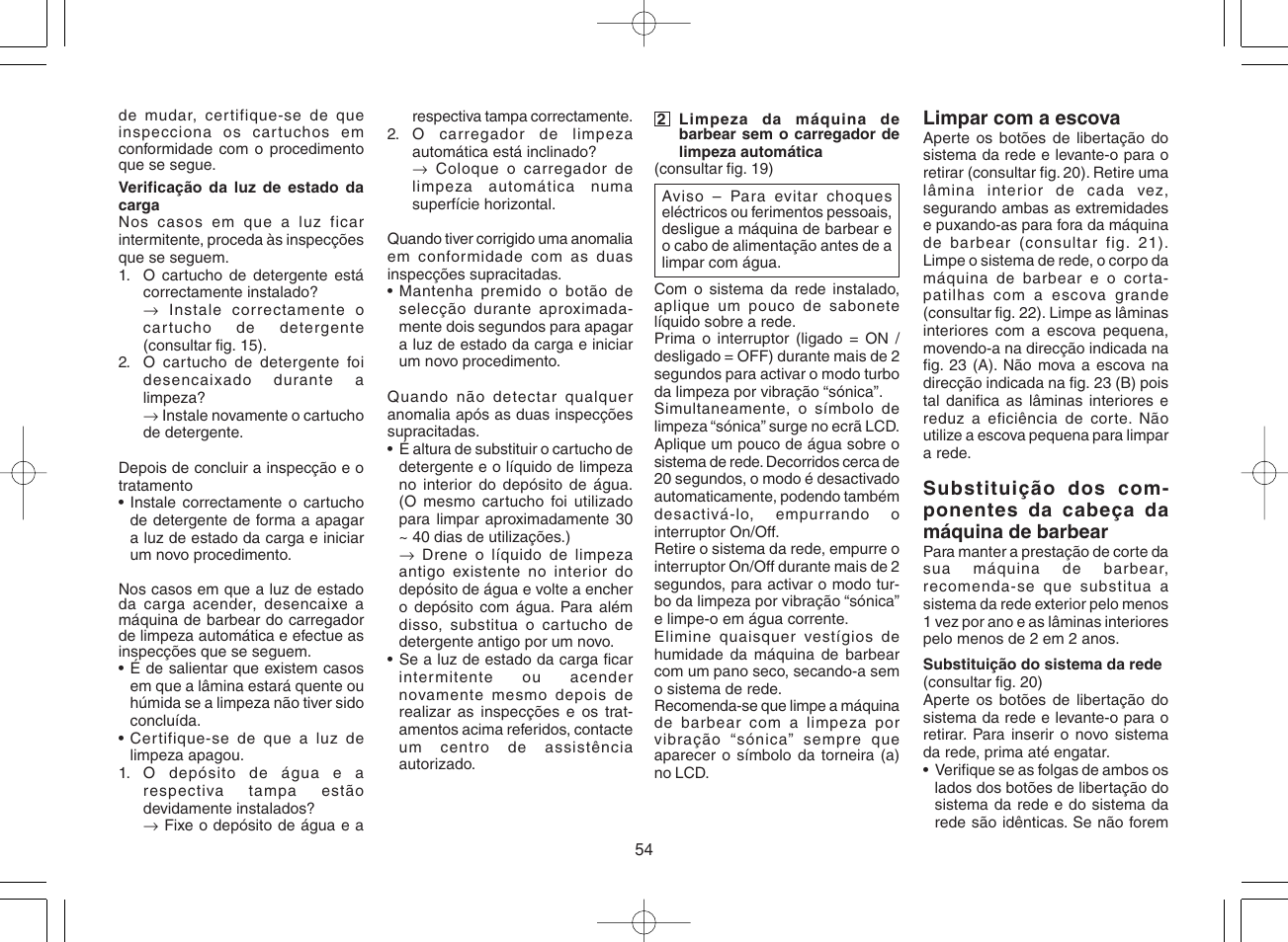 Panasonic ES8168 User Manual | Page 54 / 112