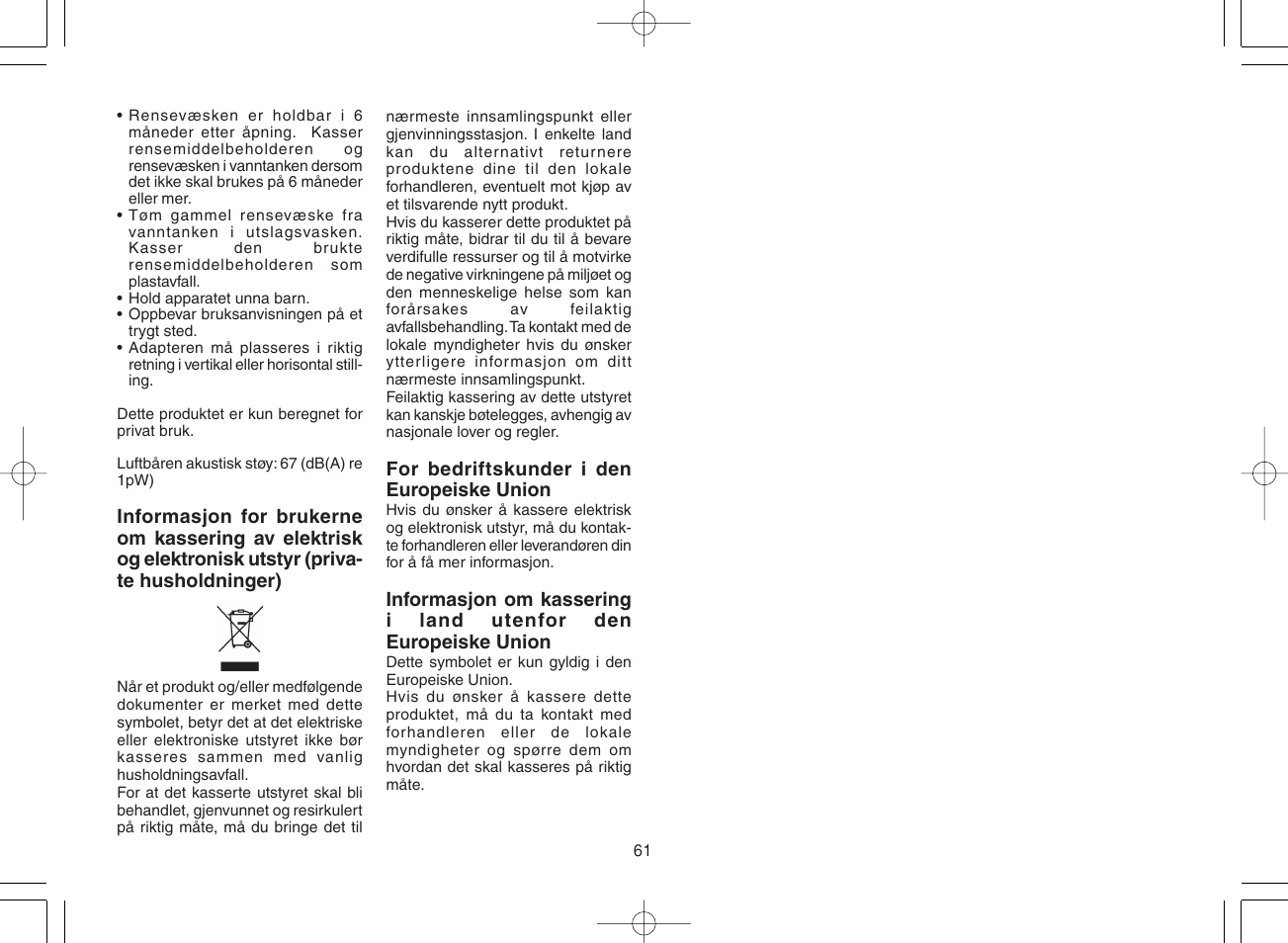 Panasonic ES8168 User Manual | Page 61 / 112