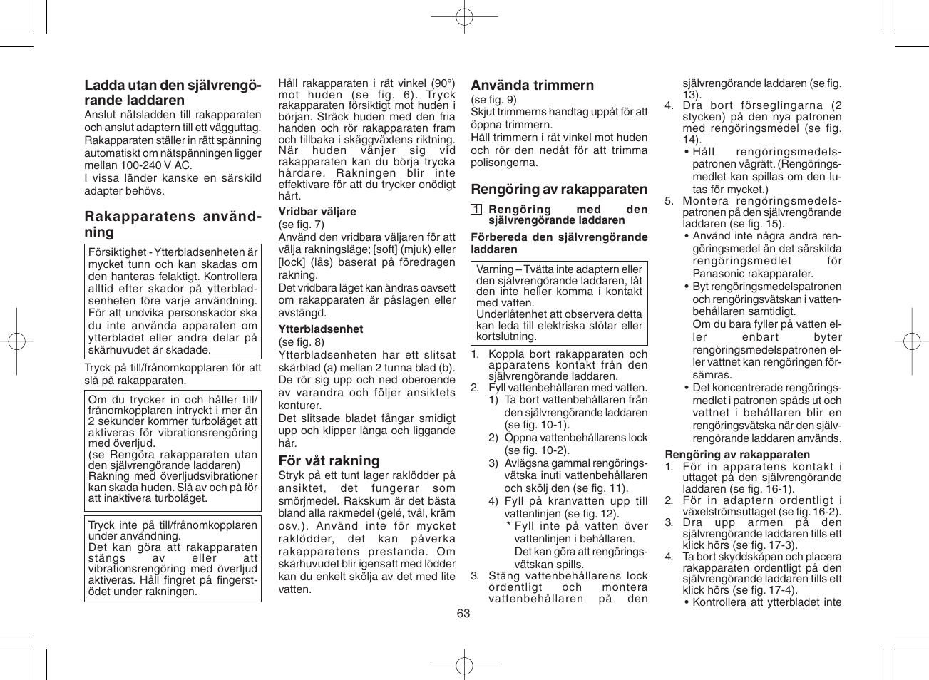 Panasonic ES8168 User Manual | Page 63 / 112