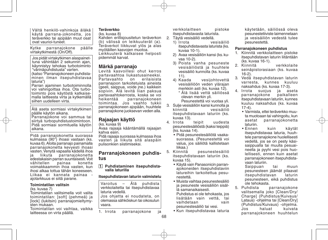 Panasonic ES8168 User Manual | Page 68 / 112